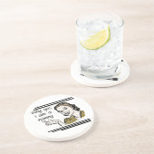 レトロの乳母のTシャツおよびギフト コースター (側面)