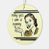 レトロの乳母のTシャツおよびギフト セラミックオーナメント (左)