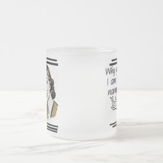 レトロの乳母のTシャツおよびギフト フロストグラスマグカップ (中央)