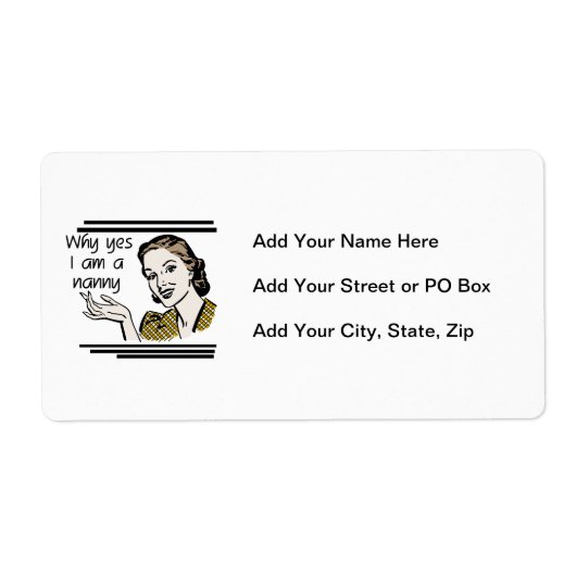 レトロの乳母のTシャツおよびギフト ラベル (正面)