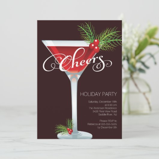 レトロの休日のカクテルのパーティの招待状 招待状 (スタンド正面)