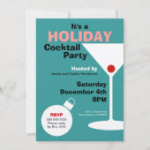 レトロの休日のカクテルのパーティの招待状 招待状 (正面)