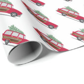 レトロの休日のステーションワゴンの包装紙 ラッピングペーパー (ロールコーナー)