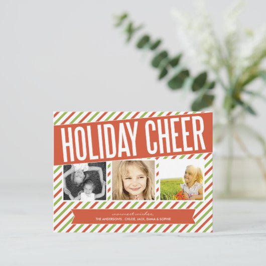 レトロの休日の応援%PIPE%の休日の写真カード シーズンポストカード (スタンド正面)