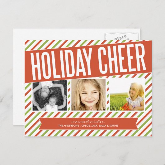 レトロの休日の応援%PIPE%の休日の写真カード シーズンポストカード (正面/裏面)