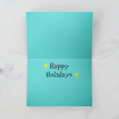 レトロの休日の漫画のカップルのクリスマスカード シーズンカード (内部)