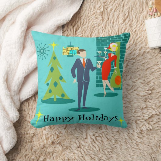 レトロの休日の漫画のカップルの装飾用クッション クッション (ブランケット)