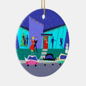 レトロの休日の漫画のクリスマスのオーナメント セラミックオーナメント (右)