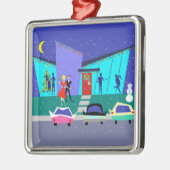 レトロの休日の漫画のクリスマスのオーナメント メタルオーナメント (左)