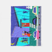 レトロの休日の漫画のクリスマスのフリースブランケット フリースブランケット (正面)