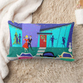 レトロの休日の漫画のパーティのLumbarの枕 ランバークッション (ブランケット)