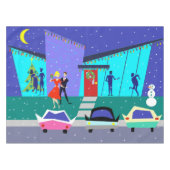 レトロの休日の漫画のパーティーのテーブルクロス テーブルクロス (正面(横))