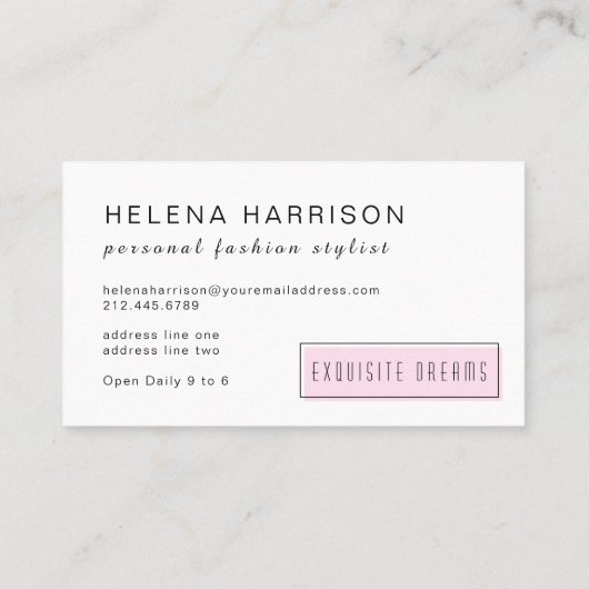 レトロの個人的なファッションのスタイリストの上品の小売り 名刺 (裏面)