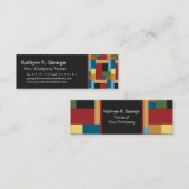 レトロの傾向の幾何学的でエレガントなカラフル スキニー名刺 (正面/裏面)