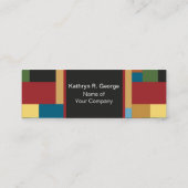 レトロの傾向の幾何学的でエレガントなカラフル スキニー名刺 (裏面)