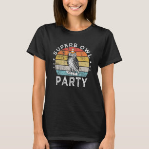 レトロの優れたフクロウパーティー影の足 Tシャツ
