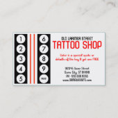 レトロの入れ墨のスタンプカード ロイヤリティカード (裏面)