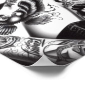 レトロの入れ墨のピンアップ ポスター (角)