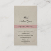 レトロの円とのヴィンテージのナースのピンク 名刺 (裏面)