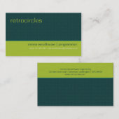 レトロの円の緑及びティール（緑がかった色）の名刺 名刺 (正面/裏面)