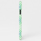 レトロの円形ジオメトリパターン（緑と青） iPhoneケース (右側)