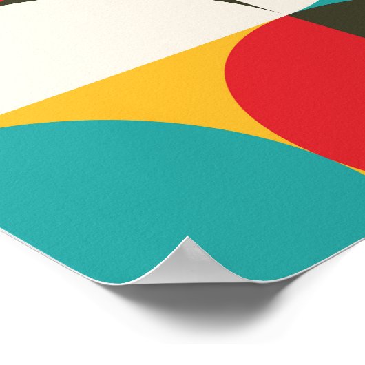 レトロの円:カラフルヒップスターのパターン。 ポスター (角)