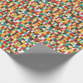 レトロの円:カラフルヒップスターのパターン。 ラッピングペーパー (角)