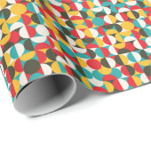 レトロの円:カラフルヒップスターのパターン。 ラッピングペーパー (ロールコーナー)