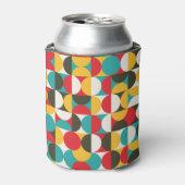 レトロの円：カラフルヒップスターのパターン。 缶クーラー (缶正面)