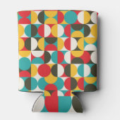 レトロの円：カラフルヒップスターのパターン。 缶クーラー (裏面)
