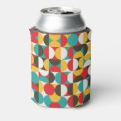 レトロの円：カラフルヒップスターのパターン。 缶クーラー (缶裏面)