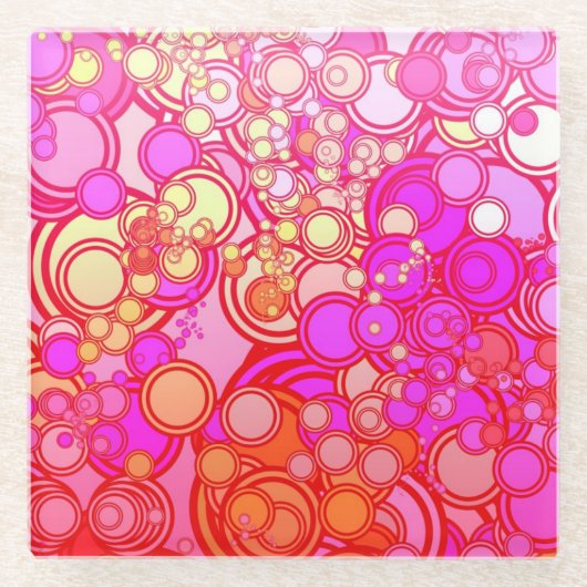 レトロの円 ガラスコースター (正面)