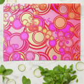 レトロの円 キッチンタオル (折り畳み)