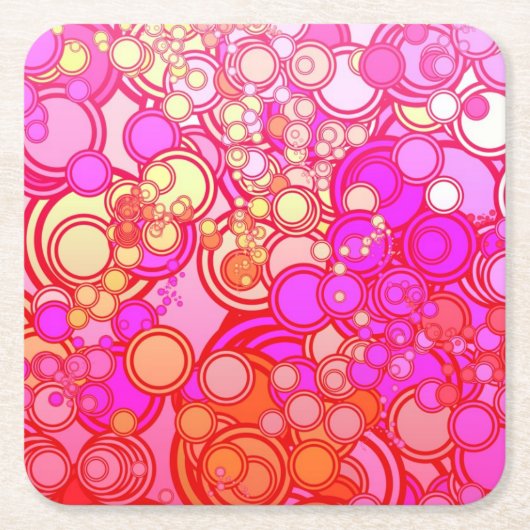 レトロの円 スクエアペーパーコースター (正面)