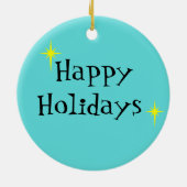 レトロの冬のスキー場のクリスマスのオーナメント セラミックオーナメント (裏面)