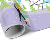 レトロの冬のスキー場の包装紙 ラッピングペーパー (ロールコーナー)