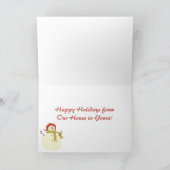 レトロの冬休みの家場面クリスマスカード シーズンカード (内部)