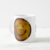 レトロの動揺してで幸せな顔のマグ コーヒーマグカップ (正面左)