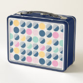 レトロの半円パターン メタルランチボックス (裏面)