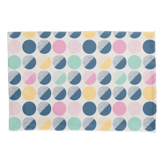 レトロの半円パターン 枕カバー (正面左)