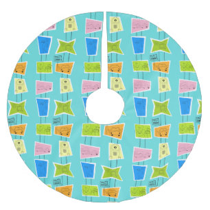 レトロの原子低俗なクリスマスツリーのスカート ブラッシュドポリエステルツリースカート