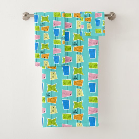 レトロの原子低俗なタオルセット バスタオルセット (インサイチュ)