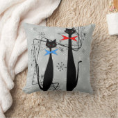 レトロの原子時代の世紀半ばのモダンのカッコいい猫の組 クッション (ブランケット)