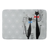 レトロの原子時代の世紀半ばのモダンのカッコいい猫の組 バスマット (正面)