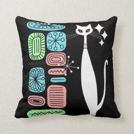 レトロの原子時代の世紀半ばのモダンのカッコいい猫 クッション