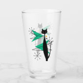 レトロの原子時代の世紀半ばのモダンのカッコいい猫 タンブラーグラス (裏面)