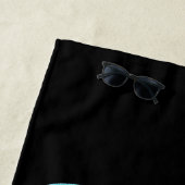 レトロの原子時代の世紀半ばのモダンのカッコいい猫 ビーチタオル (インサイチュ)