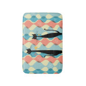 レトロの原子時代の世紀半ばのモダンMCMクールな猫 バスマット (正面縦)