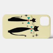 レトロの原子時代の世紀半ばのモダンMCMクールな猫 Case-Mate iPhoneケース (裏面 (横))