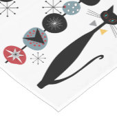 レトロの原子時代の世紀半ばMCMクールな猫 ショートテーブルランナー (コーナー)